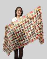 Whispers in Cotton: A Tale of Timeless Grace in Beige Geometric Prints