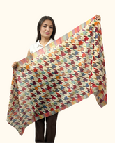 Whispers in Cotton: A Tale of Timeless Grace in Beige Geometric Prints