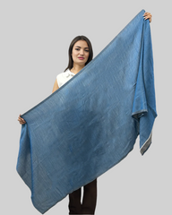 The Windsor Wool and Silk Scarf in Light Blue