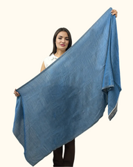 The Windsor Wool and Silk Scarf in Light Blue