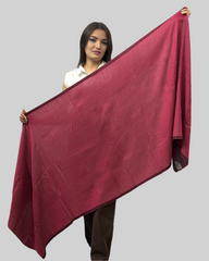 The Windsor Wool and Silk Scarf in Maroon