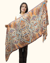 Nuvé Silk Scarf in Orange