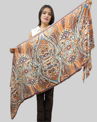 Nuvé Silk Scarf in Orange