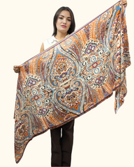 Nuvé Silk Scarf in Orange