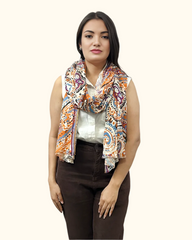 Nuvé Silk Scarf in Orange