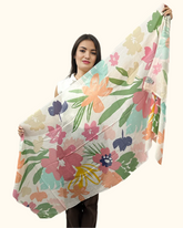 Whispers in Cotton: A Tale of Timeless Grace in Beige Floral Prints