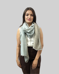 The Windsor Wool and Silk Scarf in Grey