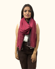 The Windsor Wool and Silk Scarf in Maroon