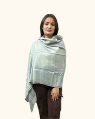 The Windsor Wool and Silk Scarf in Grey