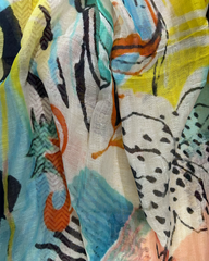 Veil of Dawn Cotton Linen Scarf In Yellow