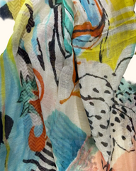 Veil of Dawn Cotton Linen Scarf In Yellow
