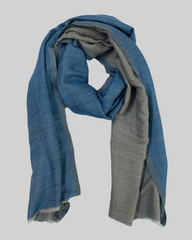 The Windsor Wool and Silk Scarf in Light Blue