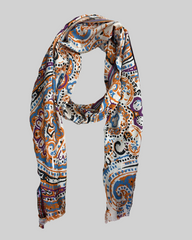 Nuvé Silk Scarf in Orange