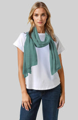 The Windsor Wool and Silk Scarf in Green