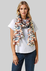 Whispers of Bloom: Cotton Modal Print Scarf With Alphabets