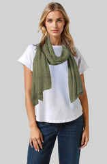 The Windsor Wool and Silk Scarf in Olive