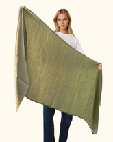 The Windsor Wool and Silk Scarf in Olive