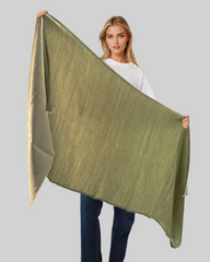 The Windsor Wool and Silk Scarf in Olive