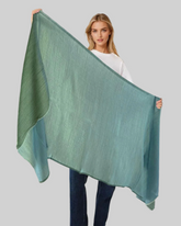The Windsor Wool and Silk Scarf in Green