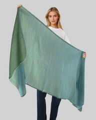 The Windsor Wool and Silk Scarf in Green