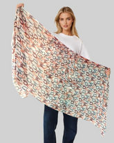 Whispers of Bloom: Cotton Modal Print Scarf With Alphabets