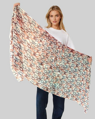 Whispers of Bloom: Cotton Modal Print Scarf With Alphabets