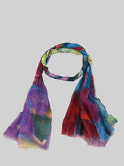 Veil of Dawn Cotton Linen Scarf In Purple