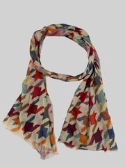 Whispers in Cotton: A Tale of Timeless Grace in Beige Geometric Prints