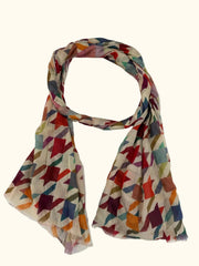 Whispers in Cotton: A Tale of Timeless Grace in Beige Geometric Prints
