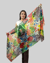 The Pashmina Poem: Wool Scarf in Yellow & Green