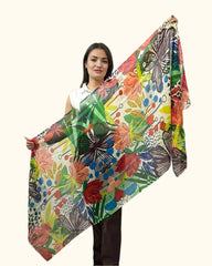 The Pashmina Poem: Wool Scarf in Yellow & Green