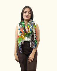 The Pashmina Poem: Wool Scarf in Yellow & Green