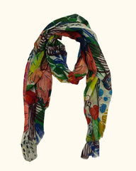 The Pashmina Poem: Wool Scarf in Yellow & Green