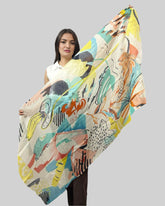 Veil of Dawn Cotton Linen Scarf In Yellow