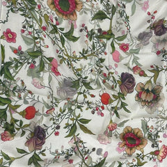 Whispers of Bloom: Cotton Modal Print Scarf in Floral Green