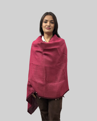 The Windsor Wool and Silk Scarf in Maroon