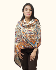Nuvé Silk Scarf in Orange