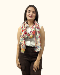 Whispers in Cotton: A Tale of Timeless Grace in Beige Geometric Prints