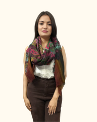 The Pashmina Poem: Wool Scarf in Brown