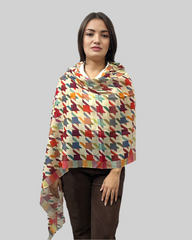 Whispers in Cotton: A Tale of Timeless Grace in Beige Geometric Prints