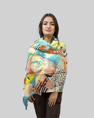 Veil of Dawn Cotton Linen Scarf In Yellow