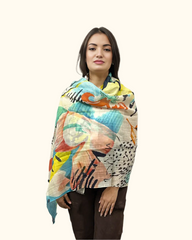 Veil of Dawn Cotton Linen Scarf In Yellow