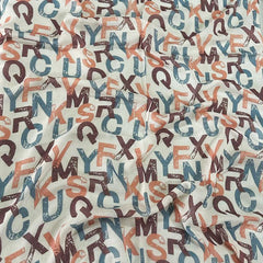 Whispers of Bloom: Cotton Modal Print Scarf With Alphabets