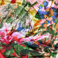 Whispers of Bloom: Cotton Modal Print Scarf in Pink