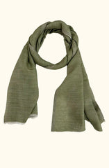 The Windsor Wool and Silk Scarf in Olive