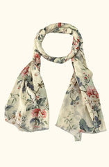 Whispers of Bloom: Cotton Modal Print Scarf in Floral Yellow