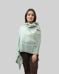 The Windsor Wool and Silk Scarf in Grey