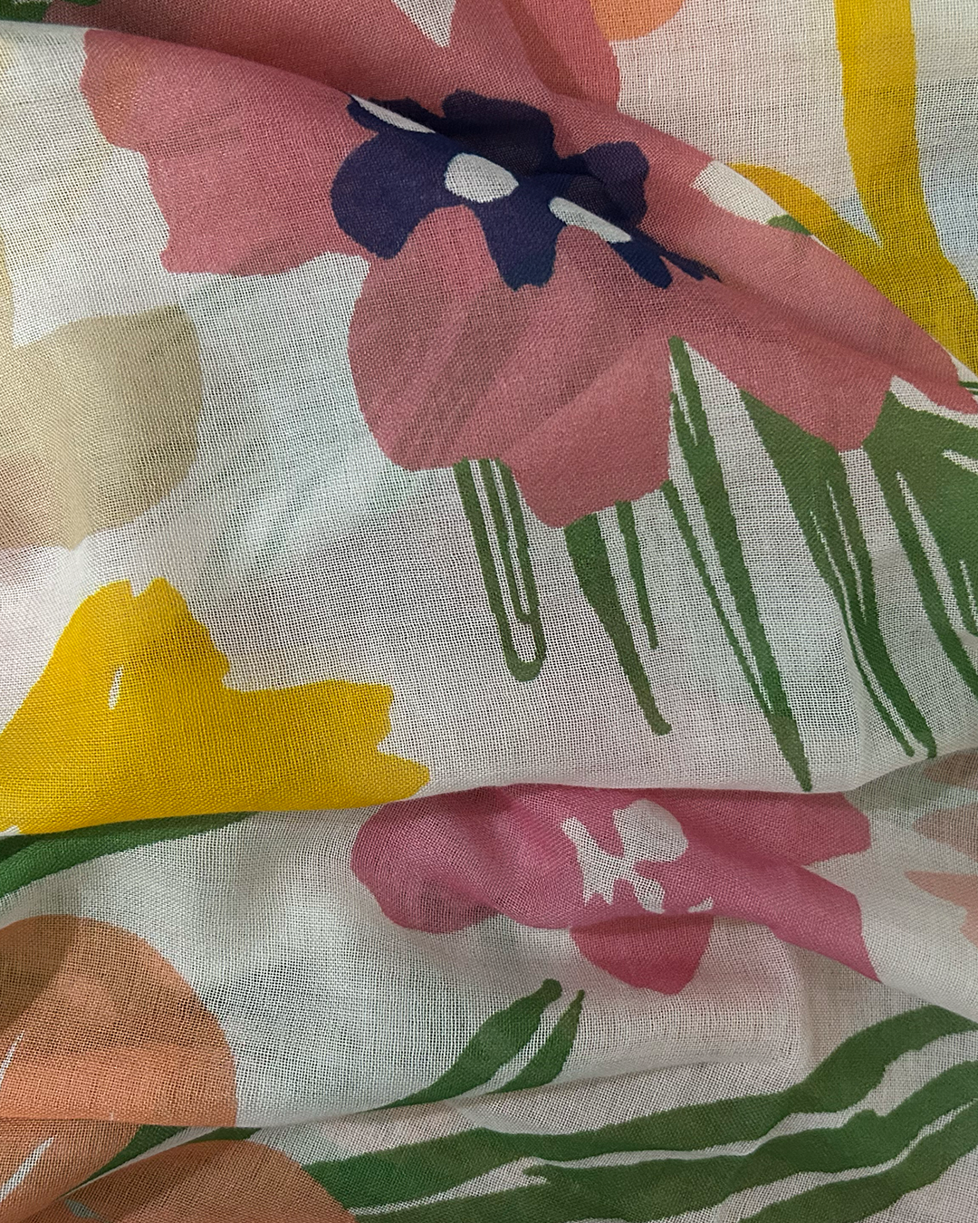 Whispers in Cotton: A Tale of Timeless Grace in Beige Floral Prints